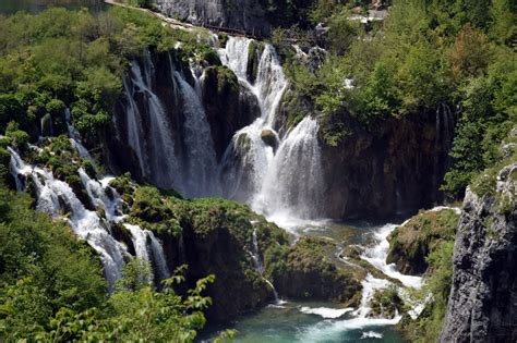Waterfall In Plitvice Lakes National Park Croatia Free Image Download
