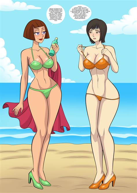 Rule 34 2girls Anoneysnufftan Arabatos Beach Bikini Black Hair Brown