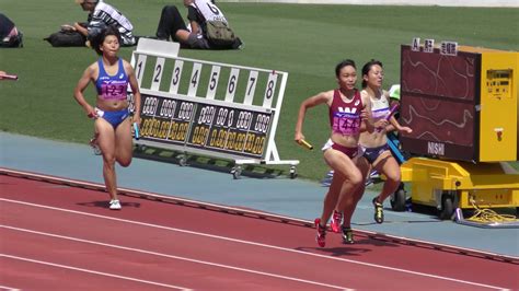 2018 日本インカレ陸上 女子 4×400mr 予選5組 Youtube