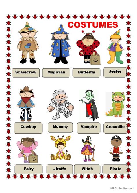 Costumes For Carnival English Esl Worksheets Pdf And Doc