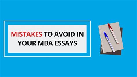 Mistakes To Avoid In Your MBA Application Essays YouTube
