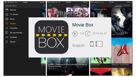 These are available from all fields and genres. Download Movie Box 3.6 update for iPhone, iPad | Movie Box