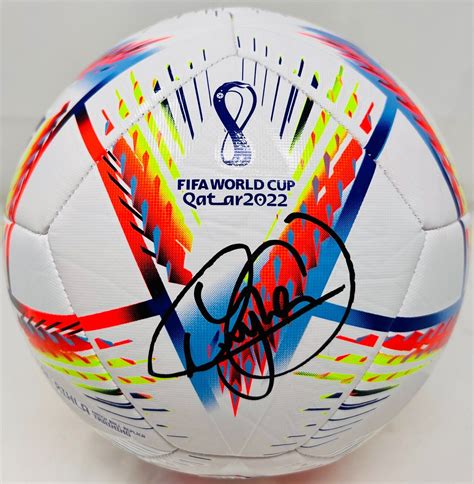 neymar jr autographed signed 2022 world cup soccer ball brazil psg beckett beckett witnessed
