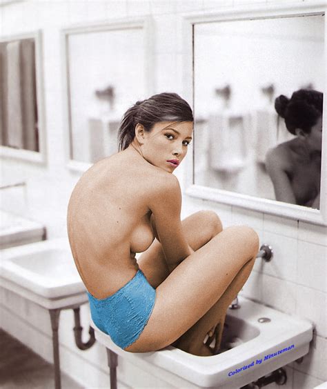 Jessica Biel Nude In Powder Blue Picture Original Jessica Biel Colorized Gear