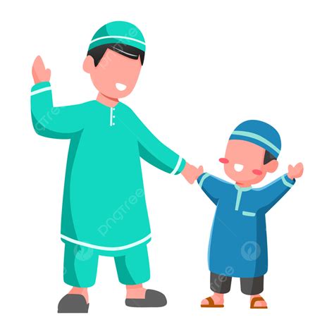 Gambar Ilustrasi Islam Ayah Dan Anak Ayah Kanak Kanak Agama Png Dan