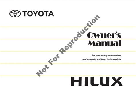 2010 Toyota Hilux Owners Manual Pdf Manual Directory