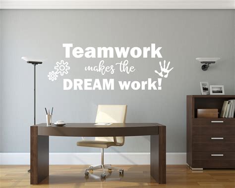 Teamwork Wall Art Vinyl Decal Office Decor Teamwork Makes Etsy