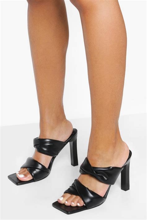 mules à talons et lanières boohoo