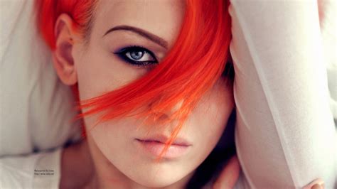 Ingyenes Háttérképek Arc Nők Vöröshajú Modell Kék Szemek Piros