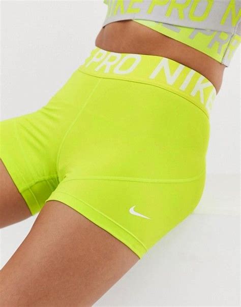 Nike Pro Training 3 Inch Shorts In Lime Asos Nike Women Outfits