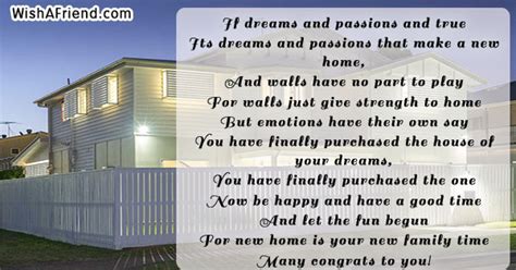 If Dreams And Passions And New Home Congratulations Message And Poems