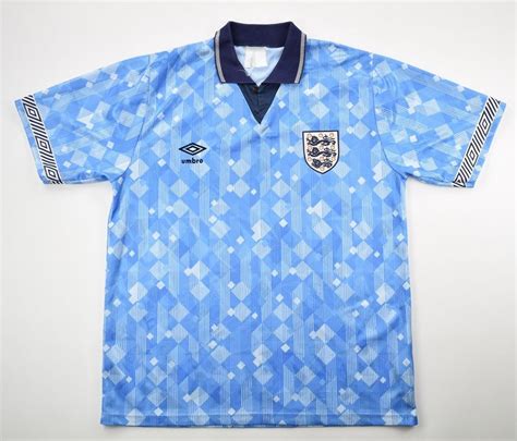 The home jersey was in the classic white colour with a blue tone for the away shirt. 1990-92 ENGLAND SHIRT M Football / Soccer \ International ...