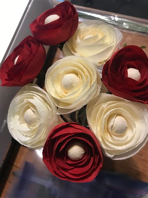 Cricut paper flowers with stems. Used my Maker to cut all the pieces for my crepe paper ...