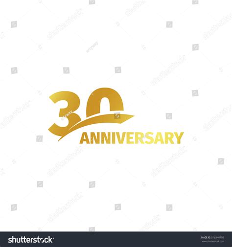 Isolated Abstract Golden 30th Anniversary Logo Stock Vector Royalty