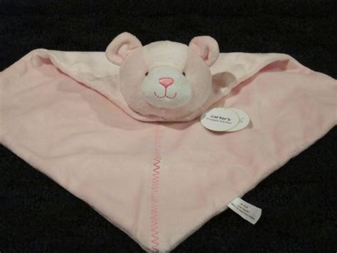 Carters Pink Bear Snuggle Security Blanket New With Tags