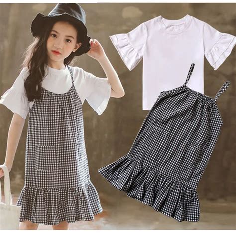 Buy Plaid Dress Two Piece Set 2018 Toddler Girls