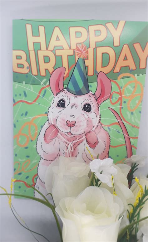 Rat Birthday Card Rat Themed Greeting Card For Rat Lovers Etsy