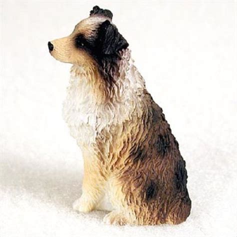 Australian Shepherd Brown With Docked Tail Tiny Dog Figurine With
