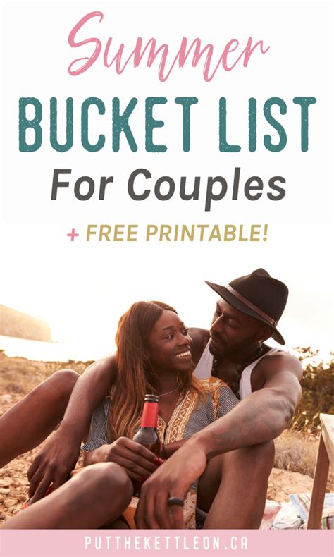 Couples Bucket List For Summer Free Printable Couple Bucket List