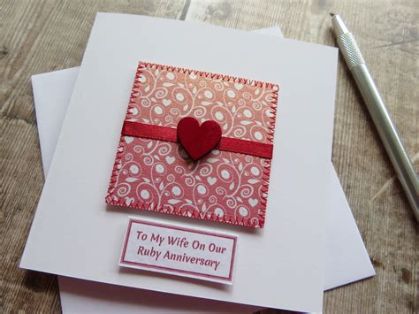 Ruby Wedding Anniversary Card Personalised 40th Wedding Etsy Uk