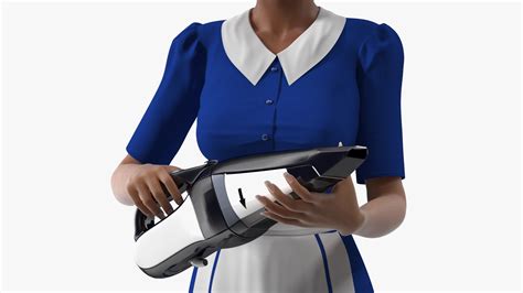 light skin black maid with handheld vacuum cleaner rigged 3d model 209 max free3d