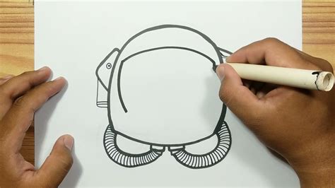 How To Draw Astronaut Helmet With Easy Youtube