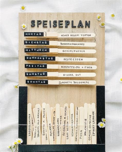 How to build a nice diy menu board. Wochenplaner / Speiseplan/ Essensplan - plus 49 ...