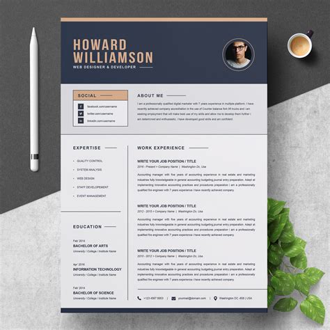 Minimalist Cv Template For Ms Word Curriculum Vitae Cover Letter