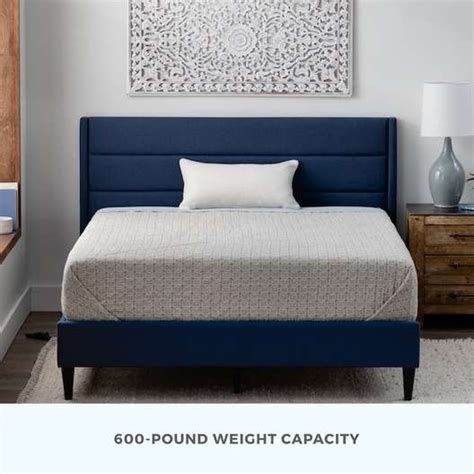 Brookside Sara Upholstered Queen Bed With Horizontal Channels Navy