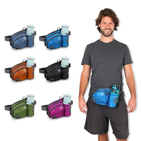 Waterfly Hiking Waist Bag Fanny Pack With Water Bottle Holder For Men