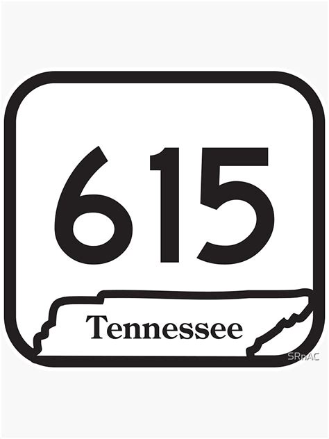 Tennessee State Route 615 Area Code 615 Sticker For Sale By Srnac