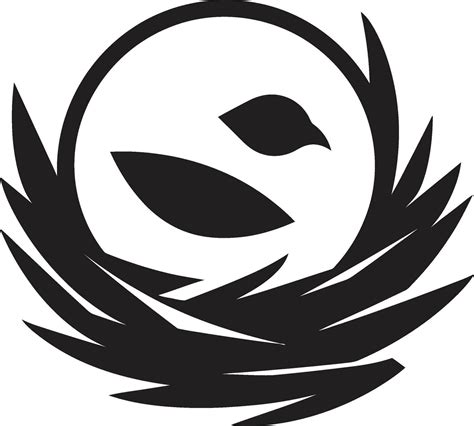 Nesting In Elegance Black Vector Bird Nest Logo The Art Of Simplicity