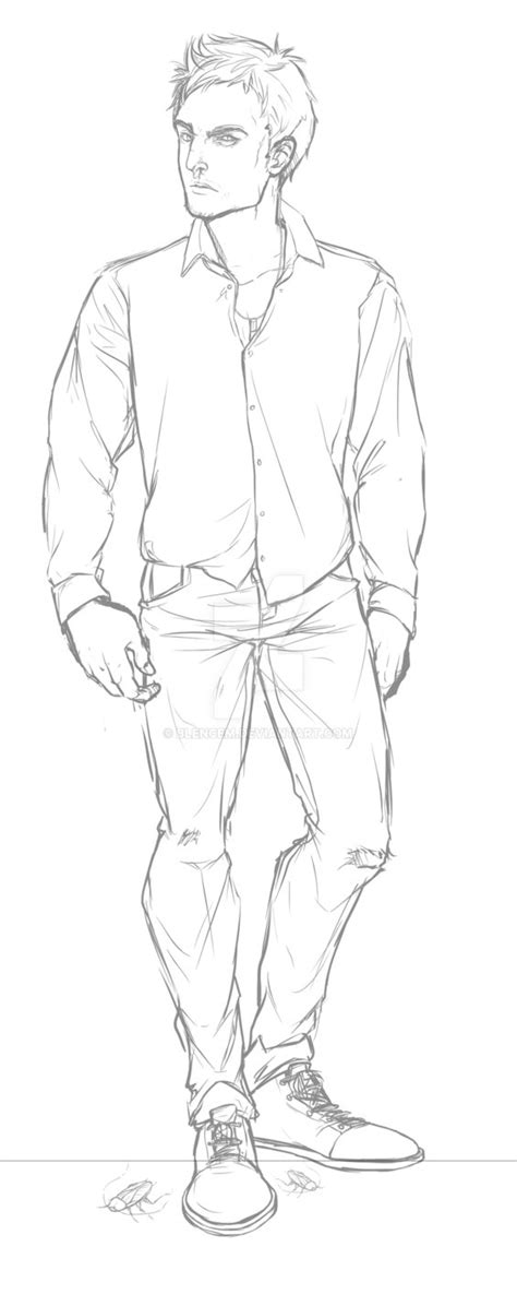 Full Body Sketch Of A Man At Explore Collection Of