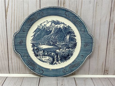 Currier And Ives Cake Plate The Rocky Mountains Royal China Dining And