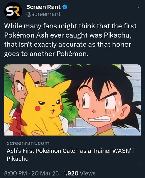 Saved You A Click Video Games On Twitter Ash Was Given Pikachu He Didnt Catch Him In