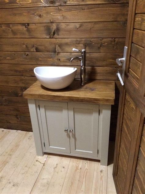 Chunky Rustic Painted Bathroom Sink Vanity Unit Wood Shabby Chic