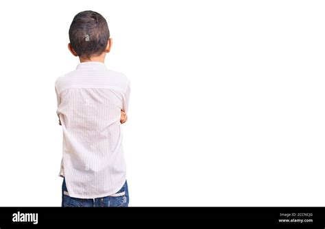 Child Little Boy Looking Backwards Cut Out Stock Images And Pictures Alamy
