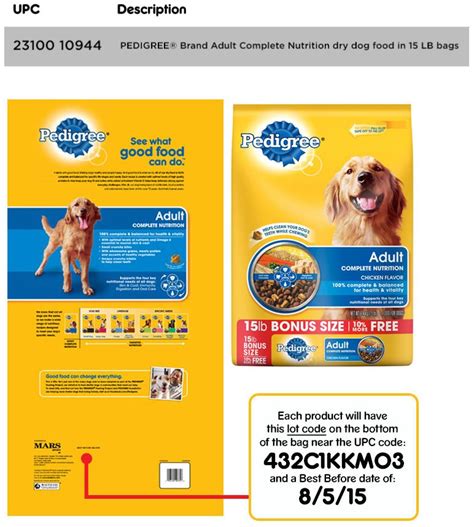 Pedigree® makes really good food for small & large dogs in flavors that they're sure to love. Pedigree Recall: PEDIGREE® Adult Complete Nutrition dry ...