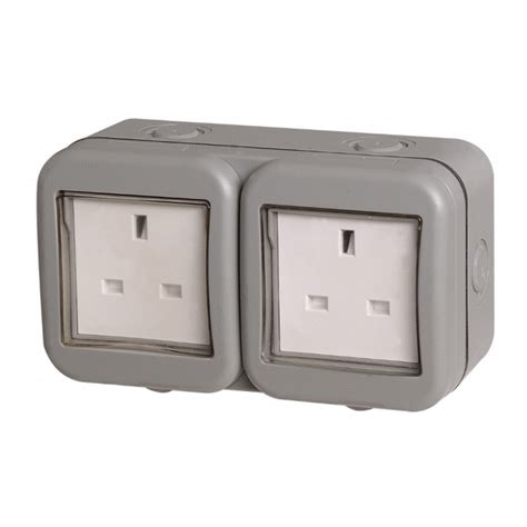 Bg Weatherproof Ip55 13amp Unswitched 2 Gang Socket Electrical Heaven