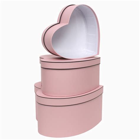 Pink Heart Shaped Box Set 3pk