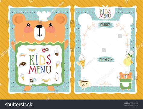Kids Menu. Kids Menu Template. Kids Food. Kids Meal. Kids Restaurant. Colorful Kids Meal Menu 