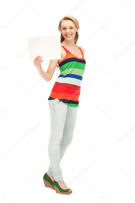 Teenage Girl With Blank Board Royalty Free Stock Images Ad Blank
