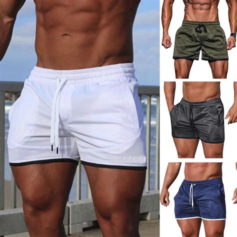 Beach Shorts Men Bermuda Masculino Hombre Fitness Elastic Stretchy Bodybuilding Muscle Casual