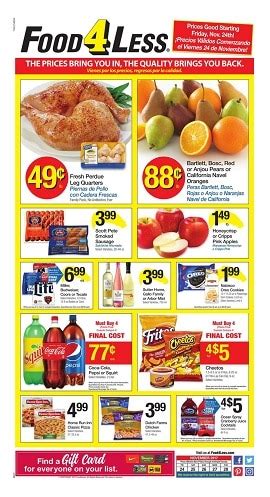 Flip through the food 4 less weekly ad & early food 4 less ad previews, find items on sale Food 4 Less Weekly Ad November 24 - November 28, 2017