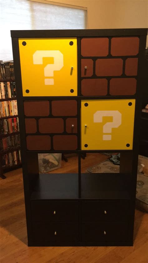 Ikea Kallax Shelves With Painted Inserts For Game Room Mario Room