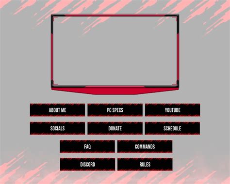 Animated Twitch Overlay Red Simple Minimalist Screens Etsy