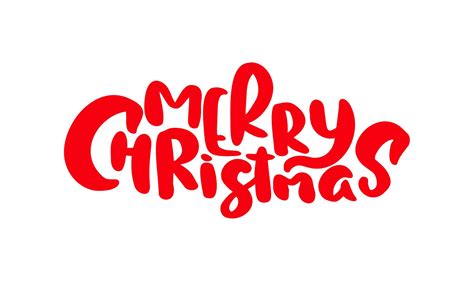 Merry Christmas Vector Text Calligraphic Lettering Design Card Template