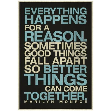 Everything Happens For A Reason Marilyn Monroe Quote Print Wall Art