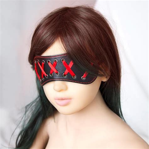 New Ribbon Style Pu Leather Blindfold Fetish Bdsm Bondage Mask Sex