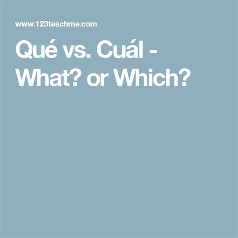 Qué Vs Cuál What Or Which Spanish